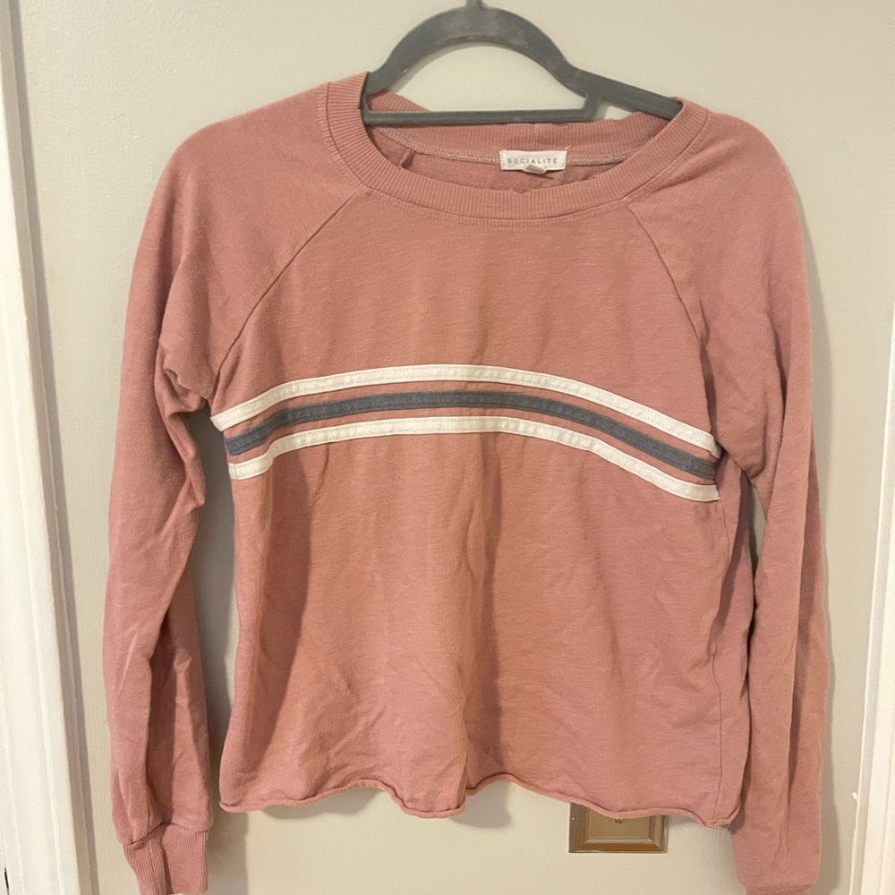 Socialite Pink Crew Neck Sweater